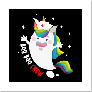 Boo Boo Crew Unicorn Nurse Ghost Halloween Costume Posters and Art